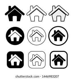 simple house symbol and home icon sign
