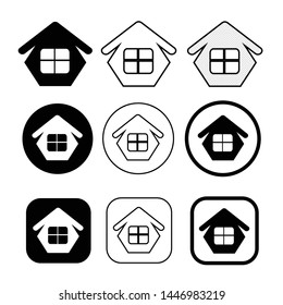 simple house symbol and home icon sign
