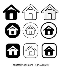 Simple House Symbol Home Icon Sign Stock Vector (Royalty Free