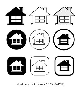 simple house symbol and home icon sign