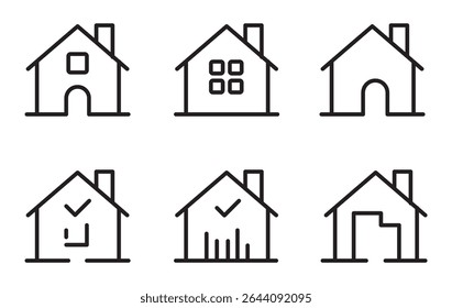 Simple house symbol. Smart home icon collection. Main page pictogram in filled, thin line, outline editable Stroke. House, Technology, Wireless. Professional vector icon.