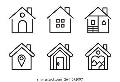 Simple house symbol. Smart home icon collection. Main page pictogram in filled, thin line, outline editable Stroke. House, Technology, Wireless. Professional vector icon.