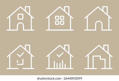 Simple house symbol. Smart home icon collection. Main page pictogram in filled, thin line, outline editable Stroke. House, Technology, Wireless. Professional vector icon.