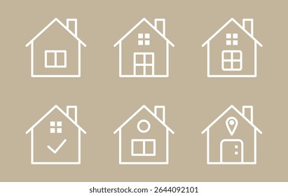Simple house symbol. Smart home icon collection. Main page pictogram in filled, thin line, outline editable Stroke. House, Technology, Wireless. Professional vector icon.