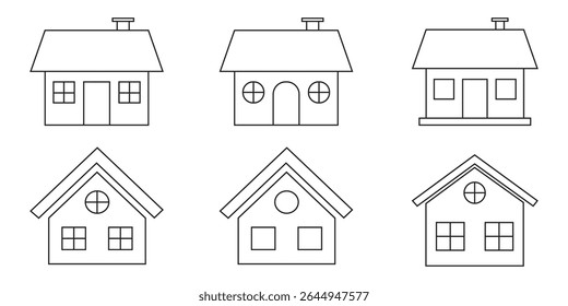Simple house symbol. Smart home icon collection. Main page pictogram in filled, thin line, outline editable Stroke. House, Technology, Wireless. Web Home Icons Pack House Icon Set. 