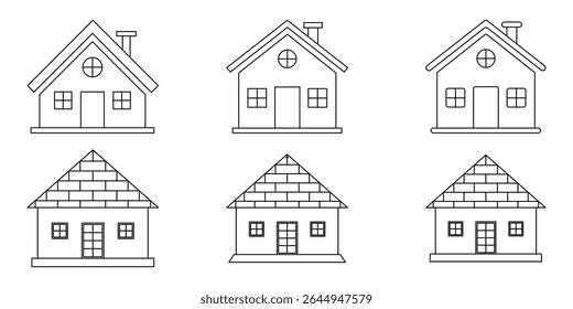Simple house symbol. Smart home icon collection. Main page pictogram in filled, thin line, outline editable Stroke. House, Technology, Wireless. Web Home Icons Pack House Icon Set. 