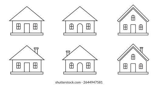 Simple house symbol. Smart home icon collection. Main page pictogram in filled, thin line, outline editable Stroke. House, Technology, Wireless. Web Home Icons Pack House Icon Set. 