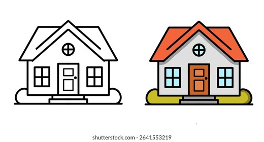 simple house vector design illustration, house icon, house logo, good as sticker.