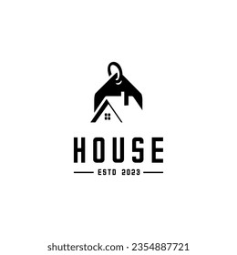 einfaches Haus, Vektordesign auf weißem Hintergrund