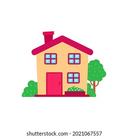 Simple house vector with flat style isolated on white background