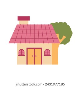 Simple house vector. Flat style modern building