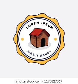 Simple House Vector Illustration Badge and Sticker Flat Style Design