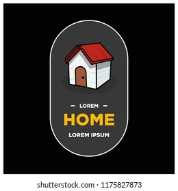 Simple House Vector Illustration Badge and Sticker Flat Style Design
