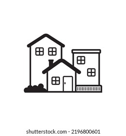 Simple house vector illustration with black color on isolated background. Houses icon