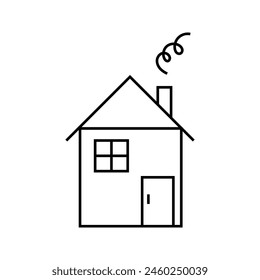 Simple house. Vector illustration in doodle style.