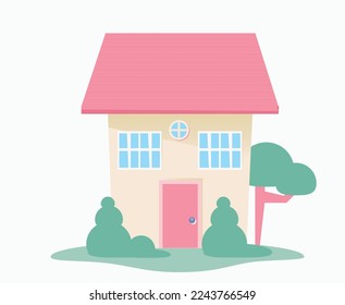 Simple house vector illustration isolated on white background