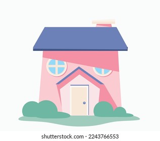 Simple house vector illustration isolated on white background