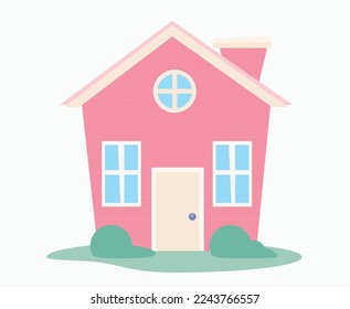 Simple house vector illustration isolated on white background