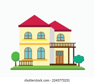 Simple house vector illustration isolated on white background