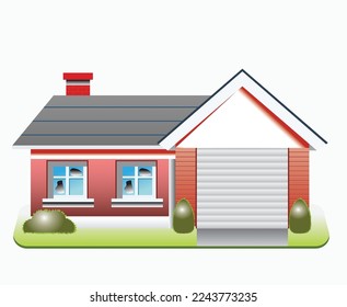 Simple house vector illustration isolated on white background