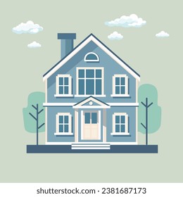 Simple house vector illustration isolated on the background
