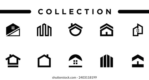 Simple house vector logo collection. Premium Vector