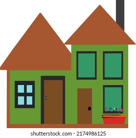 simple house vector for winter