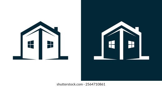 Simple house and window logo icons. Logos, icons, illustrations, symbols.