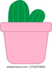 Cacto doméstico simples no pote