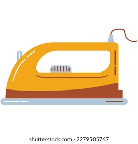 Simple household equipment element iron in flat illustration, this element will create a fresh atmosphere, simple fun and elegant vector design.