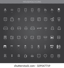 Simple Household Web Icons Set