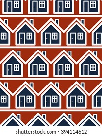 Simple houses continuous vector background. Property conceptual elements, real estate theme.  Building modeling and engineering projects idea seamless pattern. 