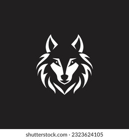 Ilustración vectorial del logotipo de la cabeza de lobo simple