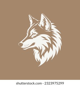 Simple howling wolf head logo vector illustration