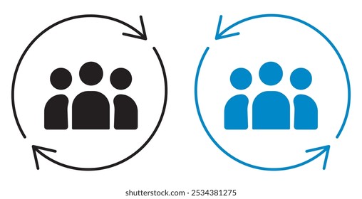 ícone simples de gerenciamento de hr staff.concept of relationship support vetor illustration