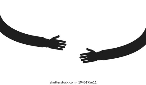 Simple hug drawing. Hands hugging