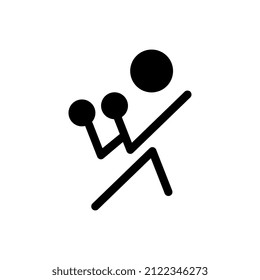 simple human boxing people icon vector line