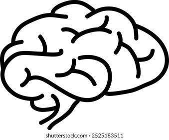  Contorno negro del cerebro humano simple