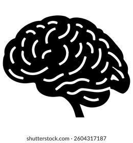 Simple Human Brain silhouette vector Illustration

