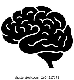 Simple Human Brain silhouette vector Illustration
