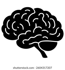 Simple Human Brain silhouette vector Illustration
