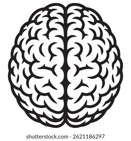 Silueta de cerebro humano simple Ilustración vectorial
