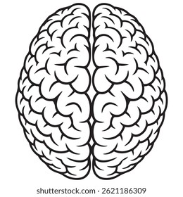 Simple Human Brain silhouette vector Illustration
