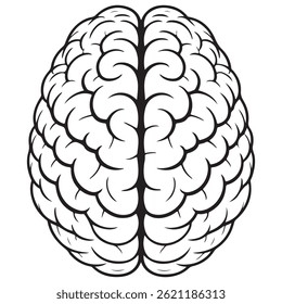 Simple Human Brain silhouette vector Illustration
