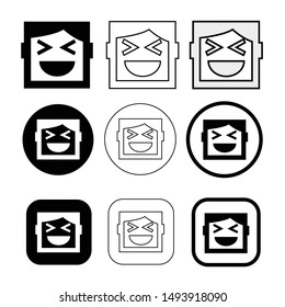 Simple human emotion icon sign design