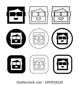 Simple human emotion icon sign design