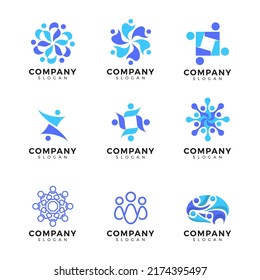 Simple human figure logo design collection