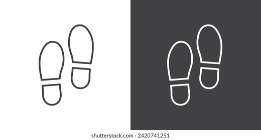 Simple Human Footprints linear icon. Footsteps vector illustration. Thin line illustration. 