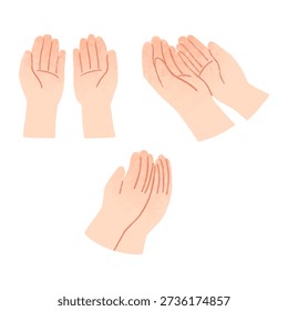 Simple human hands illustration collection for spiritual and emotional concept. Perfect for spiritual themes, gratitude concepts, emotional support visuals, educational content, social media posts, presentations, etc