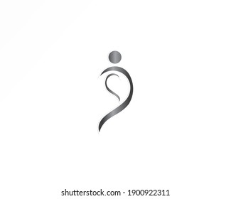 Simple human icon logo design concept